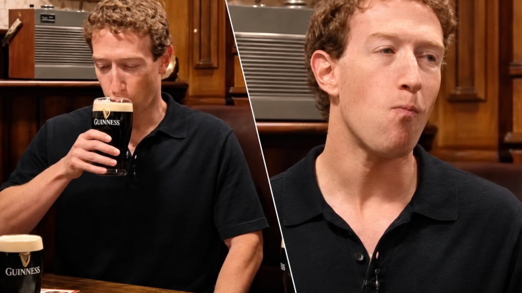 Mark Zuckerberg gaat viraal na opvallende reactie op Guinness: “Dat is gewoon mijn gezicht”